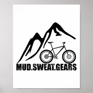 Mtb Shirt Mountain Bike Tee Bicycle Biking Biker G Poster