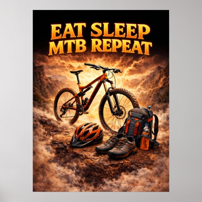 MTB Trail Fire Ride Poster (Front)