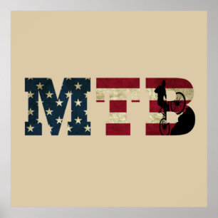 mtb usa american distressed us flag poster