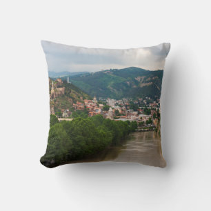 Mt'k'vari River Flowing, Tbilisi Cushion