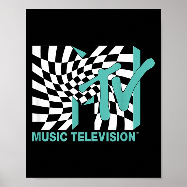 MTV Chequerboard Wave Optical Illusion Style Poster (Front)