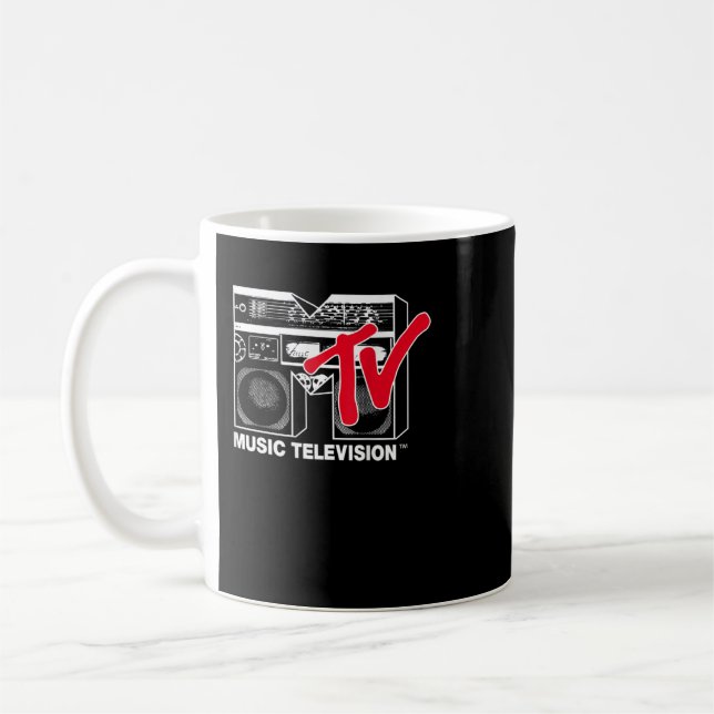 MTV Logo Red Boombox Graphic Coffee Mug (Left)