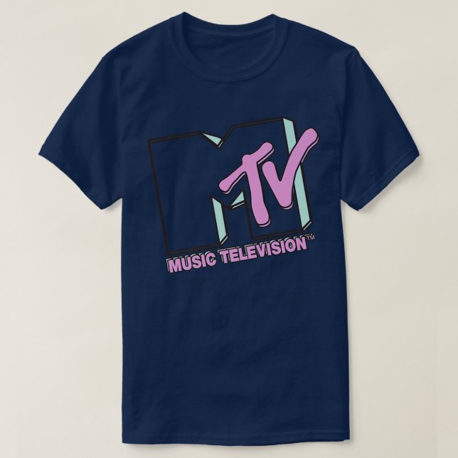 MTV Music Television Retro Word Stack Front & Back T-Shirt (Design Front)