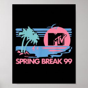 Mtv Pastel Colours Beach Spring Break Logo Poster