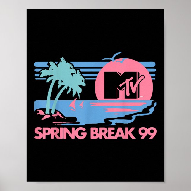 Mtv Pastel Colours Beach Spring Break Logo  Poster (Front)