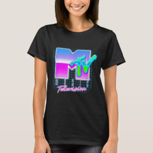 MTV Vaporwave Grid With Neon Retro Aesthetic T-Shirt