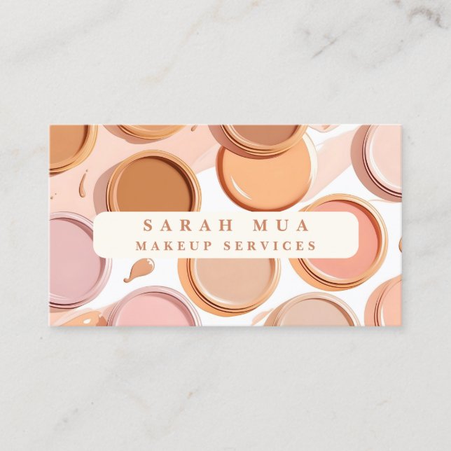 MUA Makeup Artist Pastel Illustration Business Card (Front)