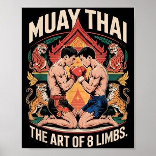 Muay Thai Art of 8 Limbs Martial Arts MMA Poster