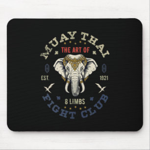 Muay Thai Art of 8 Limbs Vintage Elephant Mouse Pad