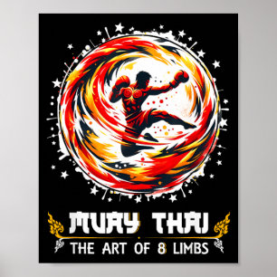 Muay Thai Art of Eight Limbs Thai Boxing MMA Muay Poster