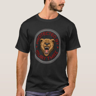 Muay Thai Bear Protected By Muay Thai Thai Boxin T-Shirt