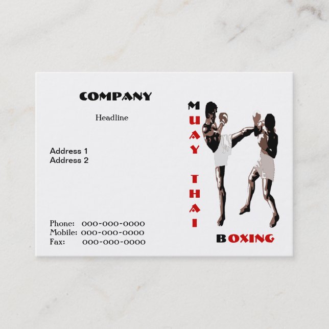 Muay Thai Boxing Business Card (Front)
