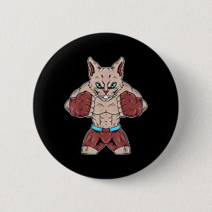 Muay Thai Boxing Devon Rex Cat MMA Boxer Funny 6 Cm Round Badge