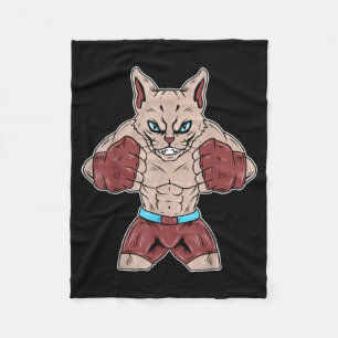 Muay Thai Boxing Devon Rex Cat MMA Boxer Funny Fleece Blanket