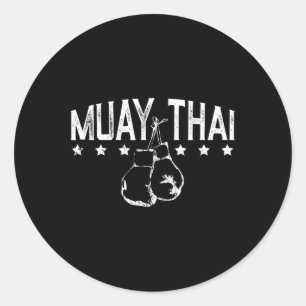 Muay Thai Boxing For Martial Arts Lovers 1  Classic Round Sticker