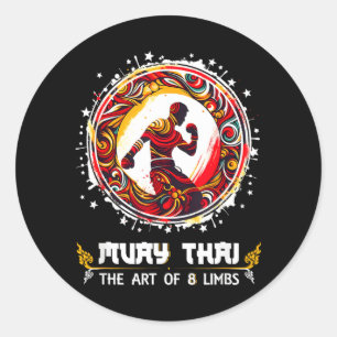 Muay Thai Boxing Kickboxing MMA Thailand Muay Thai Classic Round Sticker