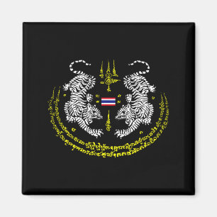 Muay Thai Buddha Tattoo Kickboxing Cultural Sak Magnet