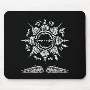 Muay Thai Buddha Tattoo Kickboxing Cultural Sak Mouse Pad