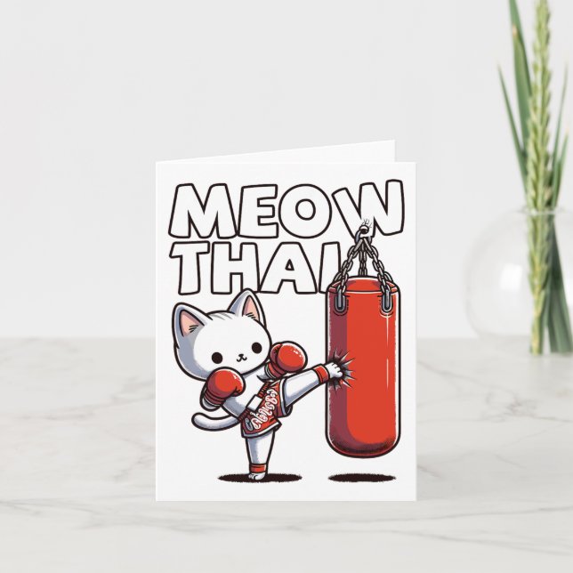Muay Thai Cat  Card (Front)