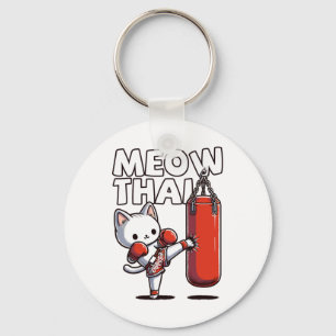 Muay Thai Cat  Key Ring