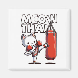 Muay Thai Cat  Magnet