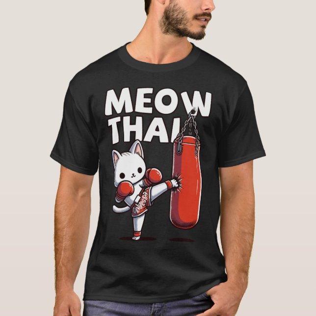 Muay Thai Cat Meow Thai  T-Shirt (Front)