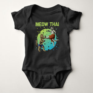 Muay Thai Cats Humour Thai Boxing Fighter Baby Bodysuit