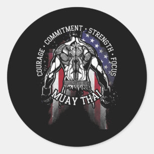 Muay Thai  Classic Round Sticker