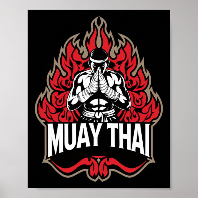Muay Thai - Cool Thai Boxing Fighter  Poster (Front)