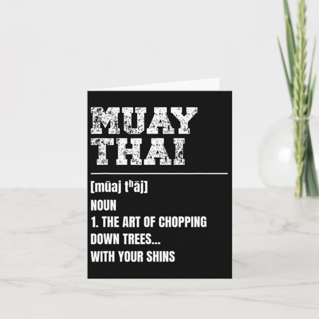 Muay Thai Definition Martial Arts Thai Boxing Mart Card (Front)