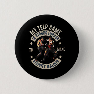 Muay Thai Fighter For Men Dad Boys Thai Kickboxing 6 Cm Round Badge