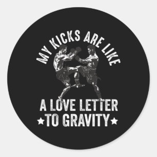 Muay Thai Fighter For Men Dad Boys Thai Kickboxing Classic Round Sticker