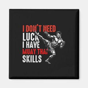 Muay Thai Fighter For Men Dad Boys Thai Kickboxing Magnet