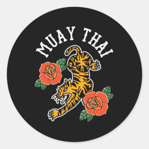 Muay Thai Fighter Hob  Classic Round Sticker
