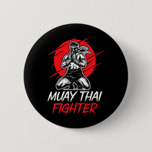Muay Thai Fighter Martial Arts Boxing Hob  6 Cm Round Badge