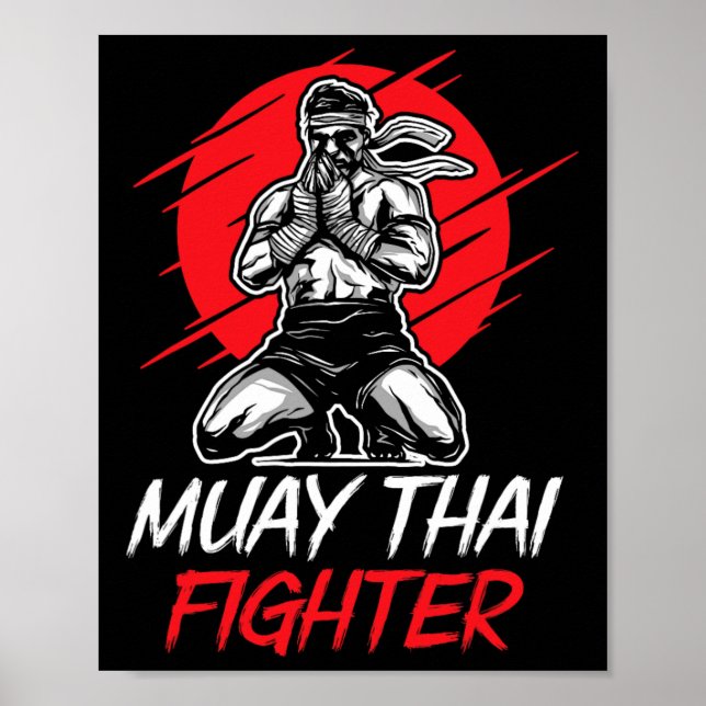 Muay Thai Fighter Martial Arts Boxing Hob  Poster (Front)