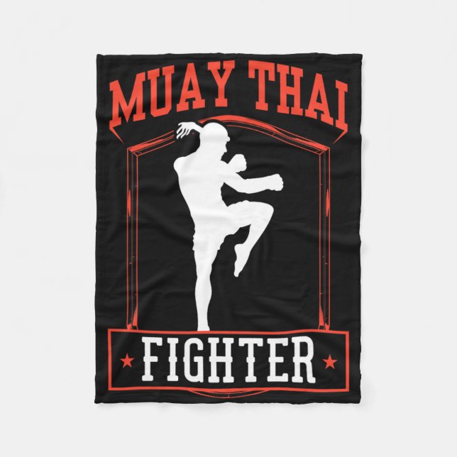 Muay Thai Fighter Martial Arts Hobby Boxing _2  Fleece Blanket (Front)