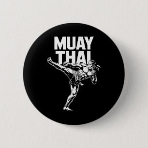 Muay Thai Fighter Vintage Martial Arts Thai Boxing 6 Cm Round Badge