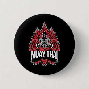 Muay Thai Fighting - Thai Boxing Fighter  6 Cm Round Badge