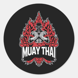 Muay Thai Fighting - Thai Boxing Fighter Classic Round Sticker