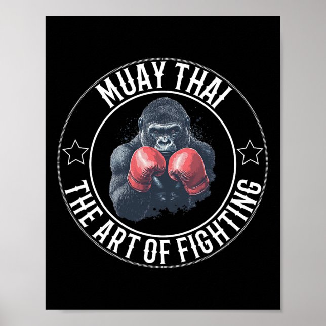 Muay Thai Gorilla - Art Of Fighting Thai Boxing  Poster (Front)