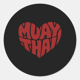 Muay Thai Heart - Love For Thai Boxing Classic Round Sticker