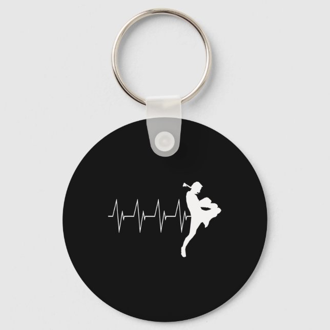Muay Thai Heartbeat Thai Boxing  Key Ring (Front)