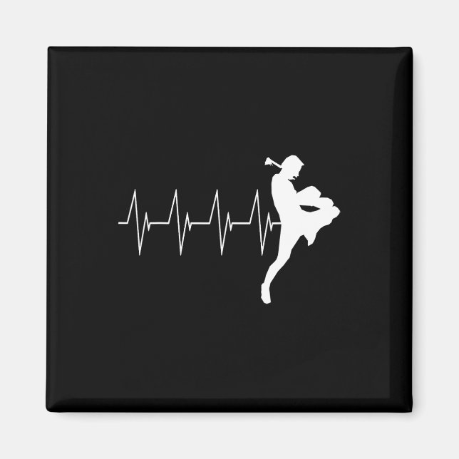Muay Thai Heartbeat Thai Boxing  Magnet (Front)
