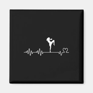 Muay Thai Heartbeat Women Karate Funny Muay Thai  Magnet