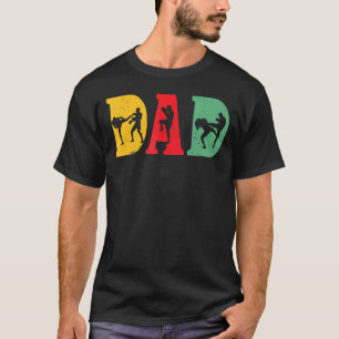 Muay Thai Kick Boxing Martial Art Retro Artsy Dad T-Shirt