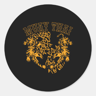 Muay Thai Kick Boxing Tiger Thailand Mial Mma Classic Round Sticker