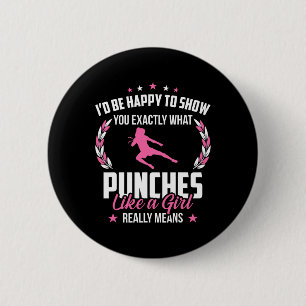 Muay Thai Kickboxing Thaiboxing Girl 6 Cm Round Badge