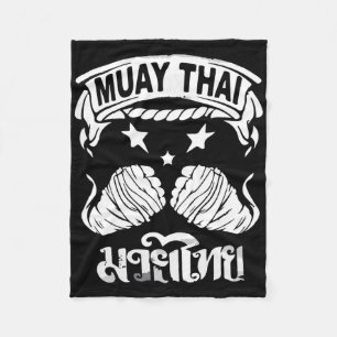Muay Thai Kickboxing Traditional Thai Martial Art  Fleece Blanket