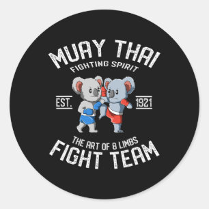 Muay Thai Koala Fight Team - Nak Muay, Kickboxing Classic Round Sticker